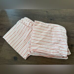Nautica Pillow Case Covers Set of 2 King Size Orange And White Stripes